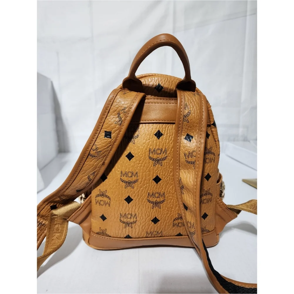 MCM Stark Side Studs Medium Backpack Brown - Picture 3 of 13